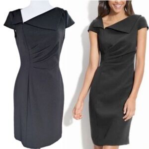 Tahari Elegant Black Asymmetrical Dress